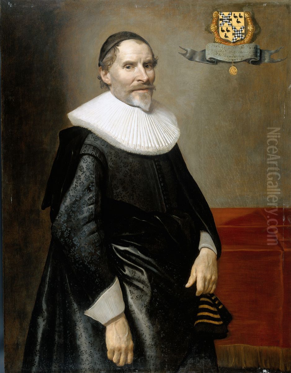 Portrait of Portret van Francois van Aerssen (1572-1641), heer van Sommelsdijk, De Plaat en Spijk Oil Painting by Michiel Jansz. van Mierevelt