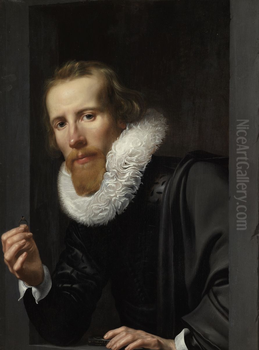 Portret van een goudsmid, waarschijnlijk, Bartholomeus Jansz van Assendelft Oil Painting by Werner van den Valckert
