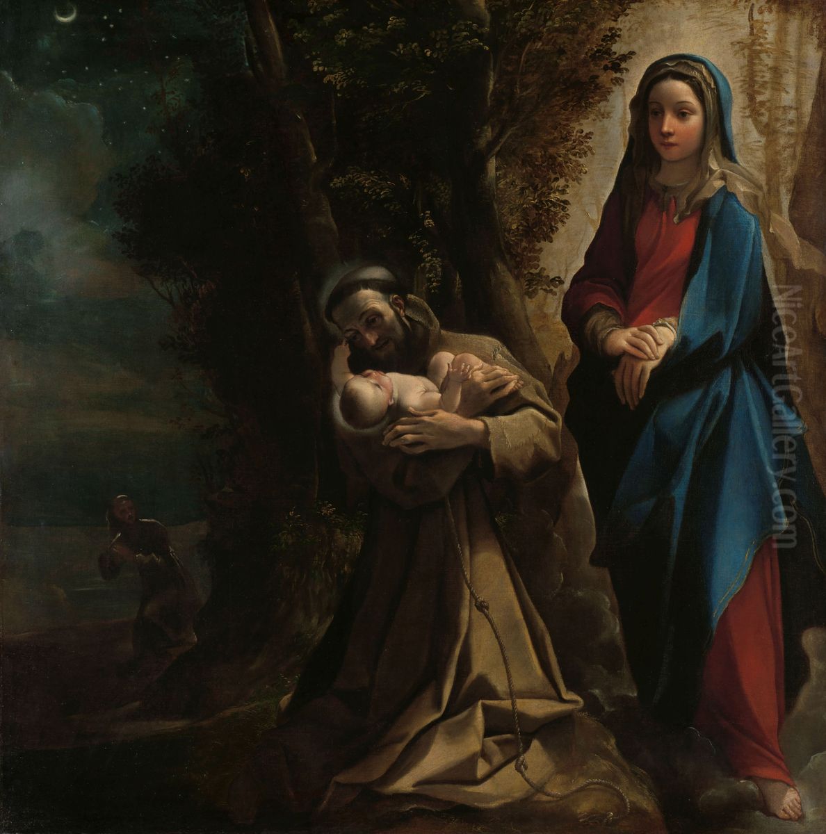 Visioen van de Heilige Antonius van Padua of de Heilige Franciscus van Assisi Oil Painting by Ludovico Carracci