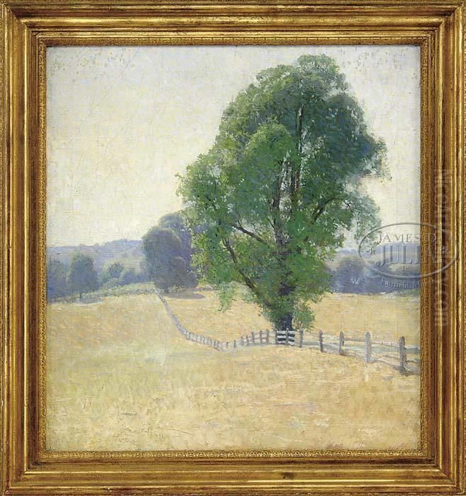 Fence Line Oil Painting by Emil Carlsen