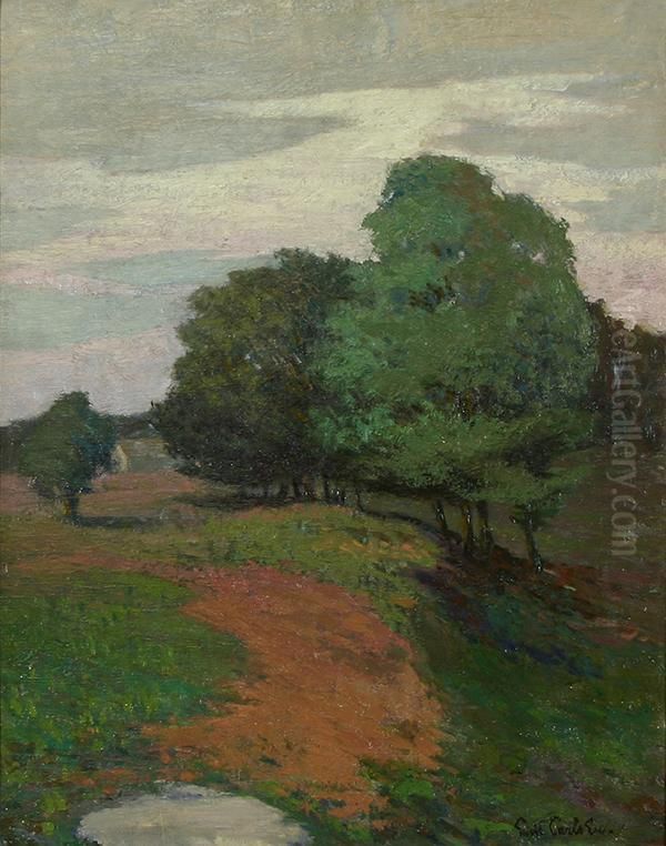 Hilly Landscape Oil Painting by Emil Carlsen