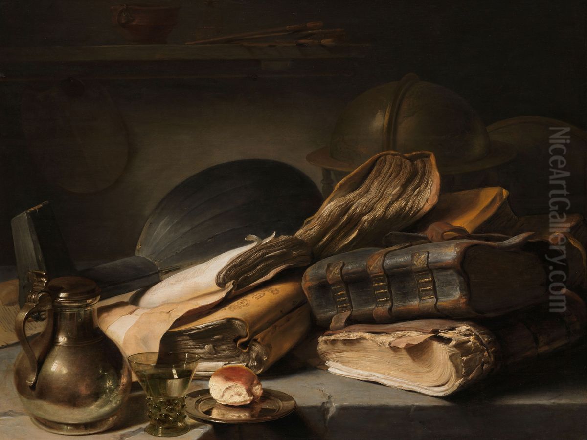 Still Life with Books Oil Painting by Jan Lievens