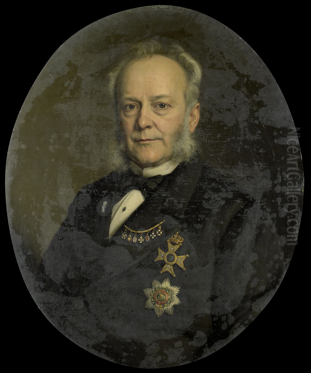 Pieter Mijer (1812-81). Gouverneur-generaal van Nederlands Oost Indie Oil Painting by Johan Heinrich Neuman