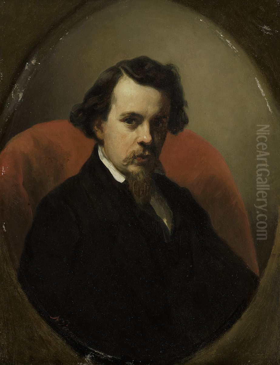 Charles Henri Joseph Leickert (1818-1907), schilder Oil Painting by Nicolaas Pieneman