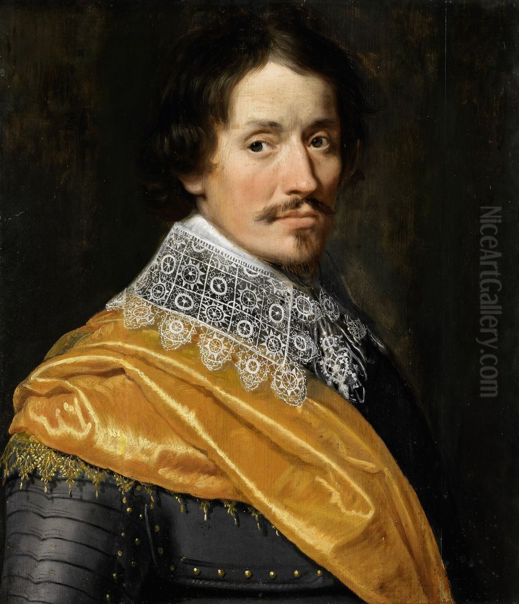 Portret van een officier Oil Painting by Wybrand de Geest