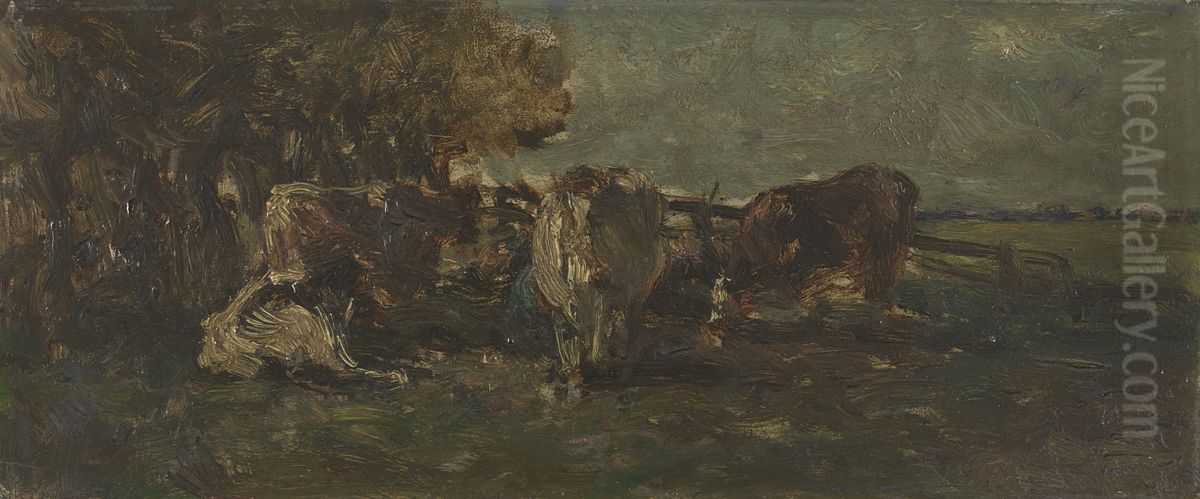 The Milking Curve Oil Painting by Willem Roelofs