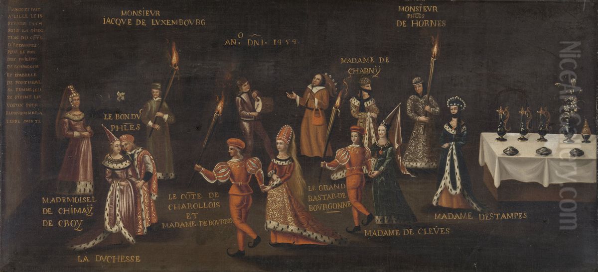 'Le voeu du faisan' Oil Painting by unknown