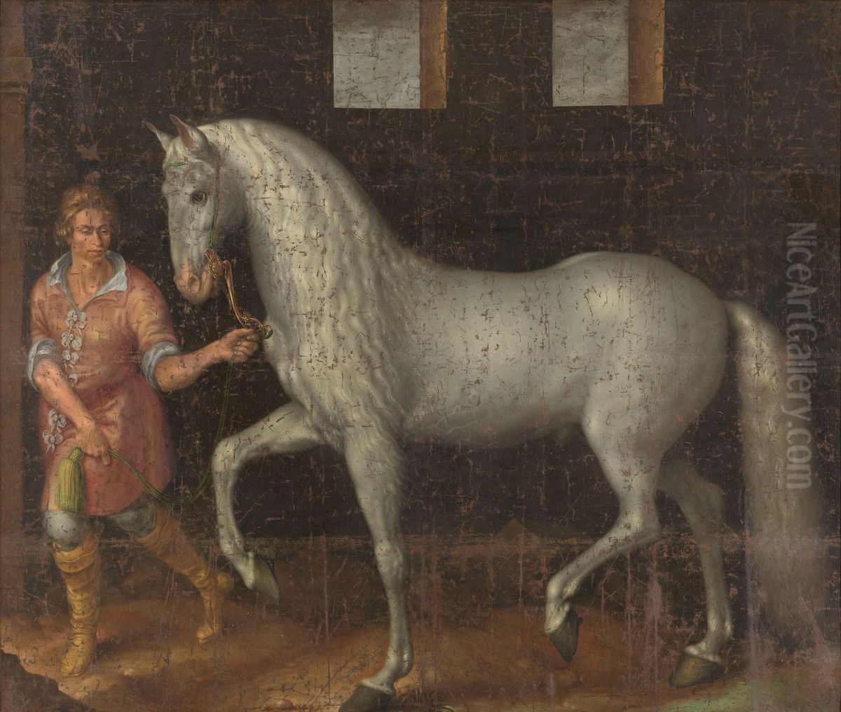 Spanish Warhorse Oil Painting by Jacob de Gheyn II