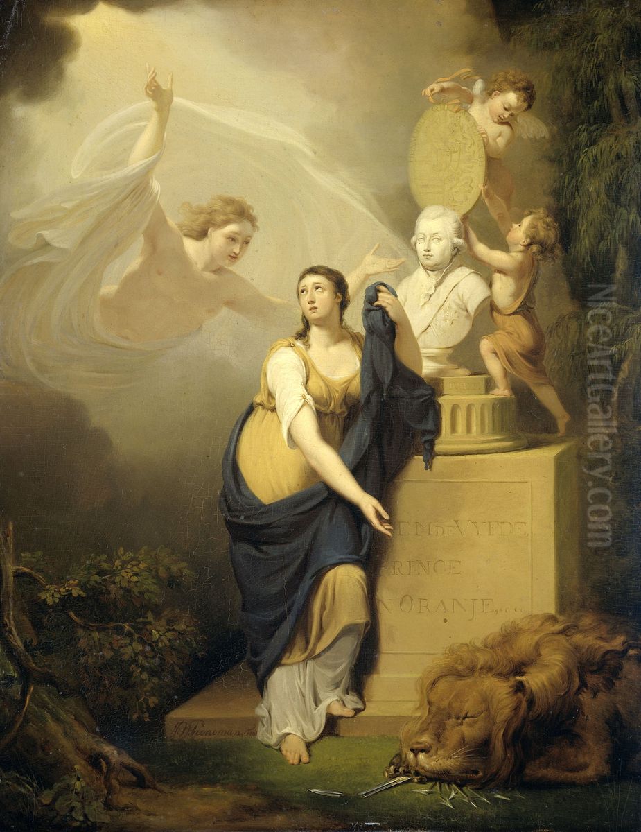 Allegory of the Death of Prince William V, 1806 Oil Painting by Jan Willem Pieneman