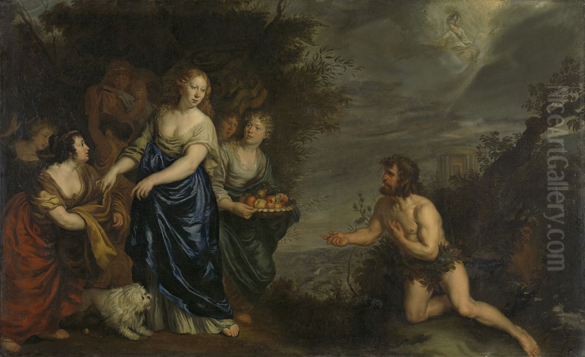 Odysseus and Nausicaa Oil Painting by Joachim von, I Sandrart