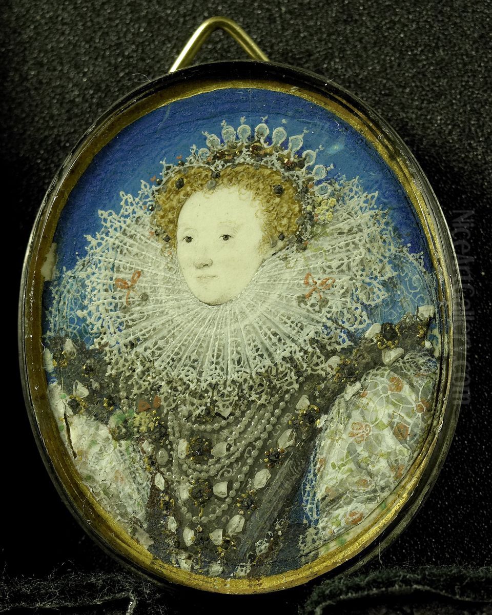 Portret van Elisabeth I Tudor (1533-1603) Oil Painting by Nicholas Hilliard