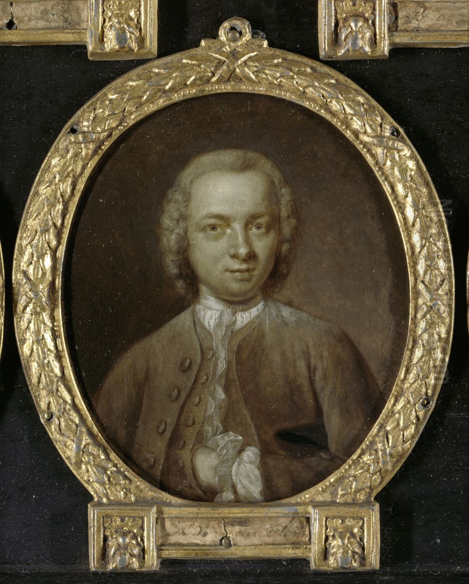 Nicolaas Willem op den Hooff (ca.1715-65). Medicus en vertaler te Amsterdam Oil Painting by Jan Maurits Quinkhard