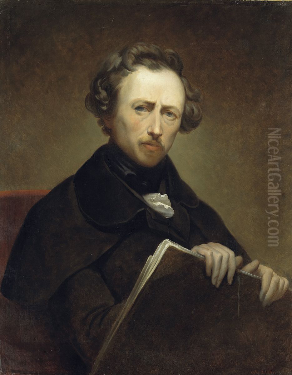 Self-portrait op 43-jarige leeftijd Oil Painting by Ary Scheffer