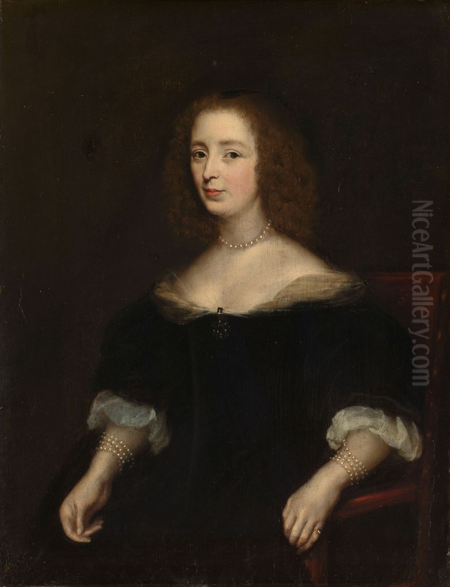Portrait of Anna van den Corput (1599-1645). Wife of Jacob de Witt Oil Painting by Jan de Baen