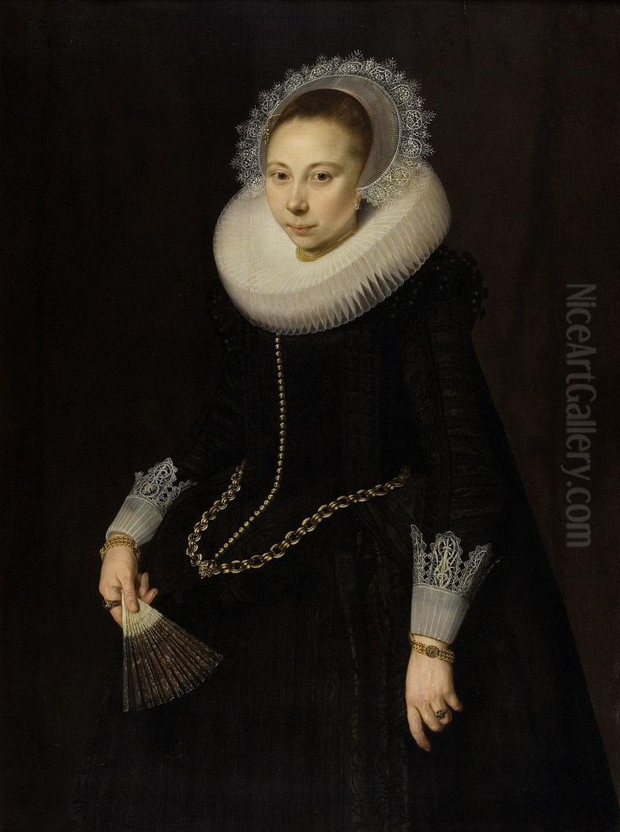 Portret van Maria Overrijn van Schoterbosch (1599/1600-1638) Oil Painting by Cornelis van der Voort