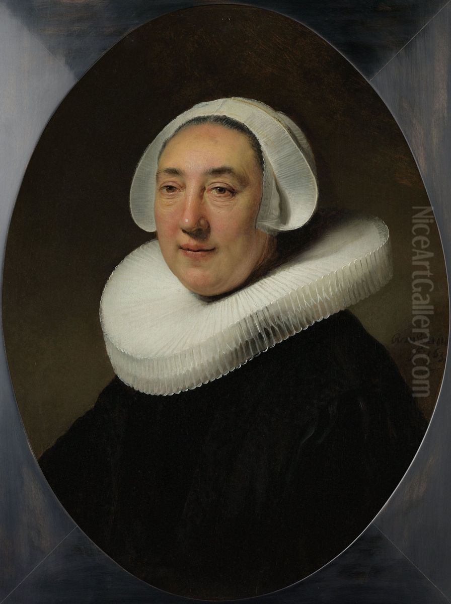 Portrait of Haesje Jacobsdr. van Cleyburg (....-1641) Oil Painting by Rembrandt