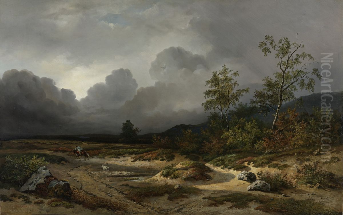 Landscape in an Approaching Storm Oil Painting by Willem Roelofs