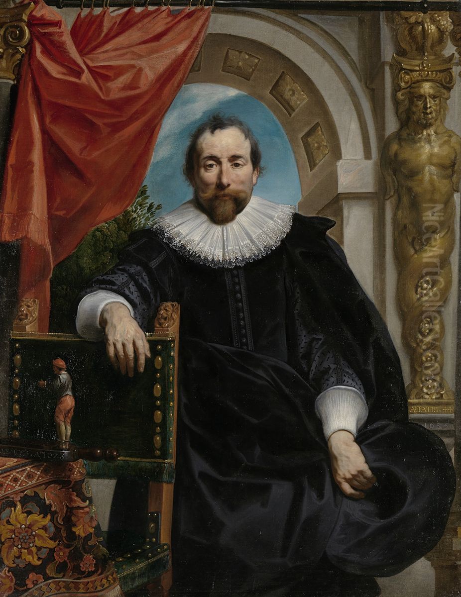 Portrait of Rogier Le Witer (1591-1678), Merchant in Antwerp Oil Painting by Jacob Jordaens