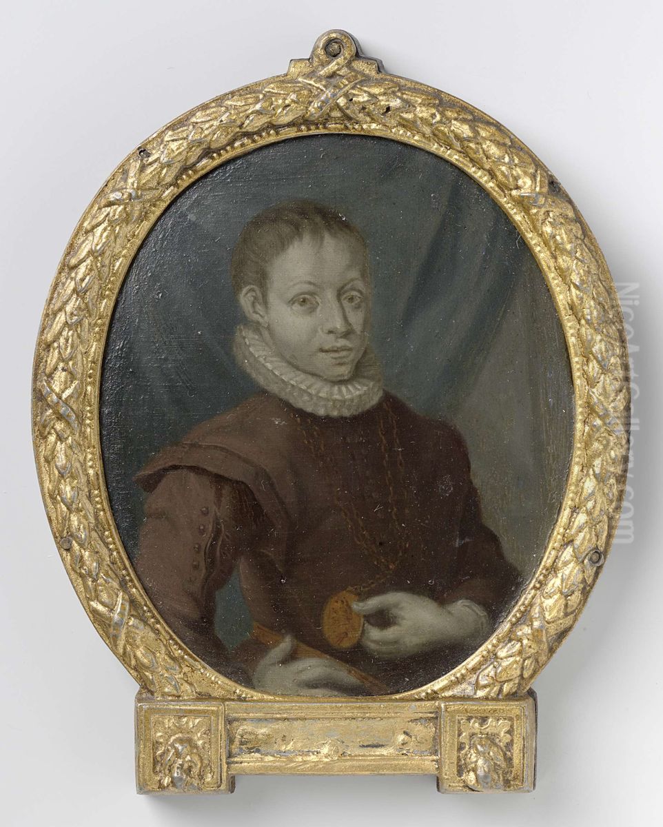 Hugo de Groot op jonge leeftijd Oil Painting by Arnoud Van Halen