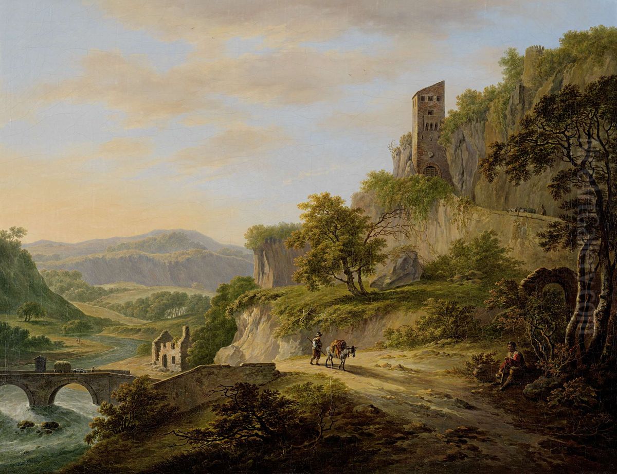 Gezicht op Civita Castellana Oil Painting by Daniel Dupre