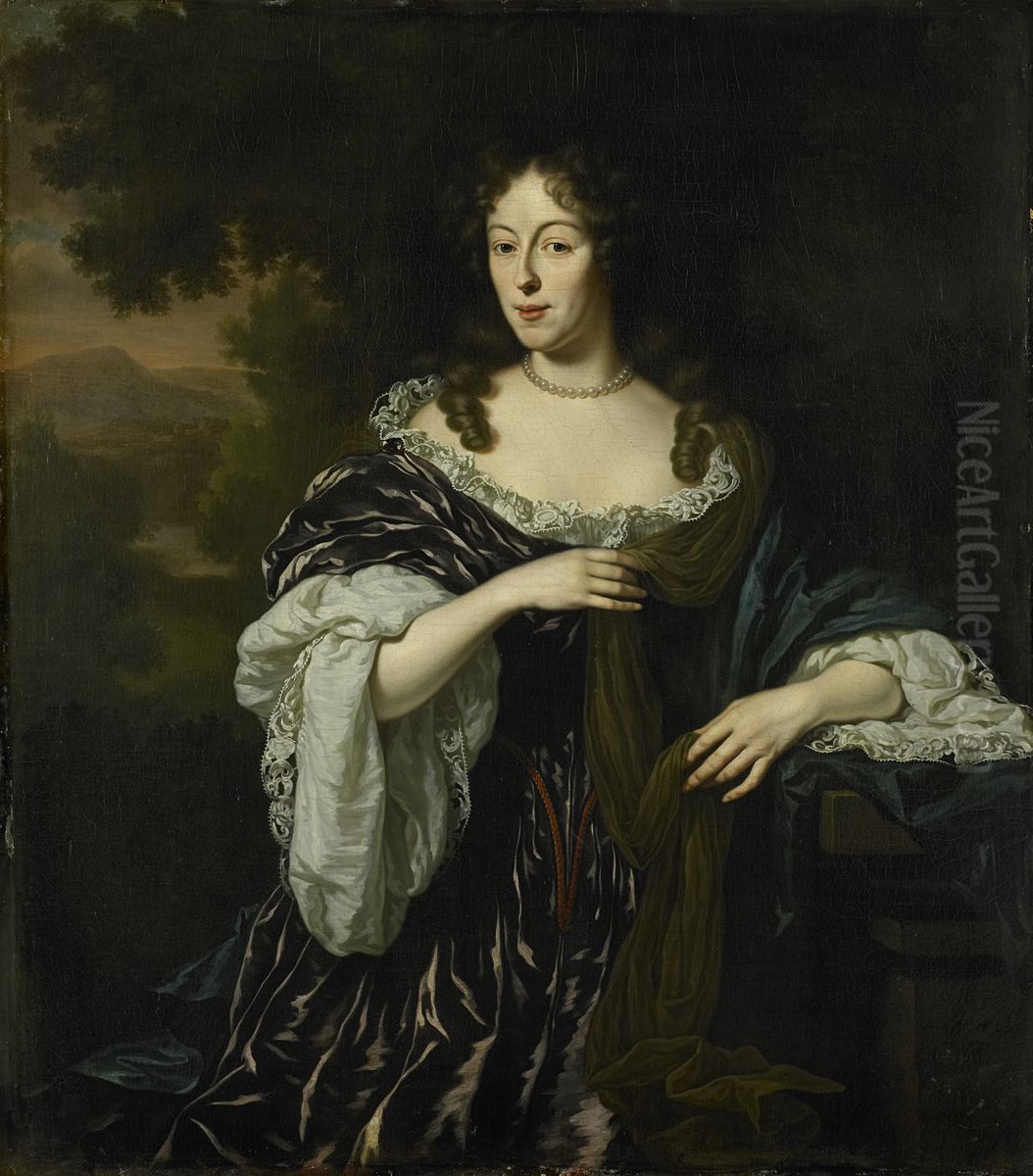 Maria Schaep (1658-1725), echtgenote van Hendrick Bicker Oil Painting by Michiel van Musscher