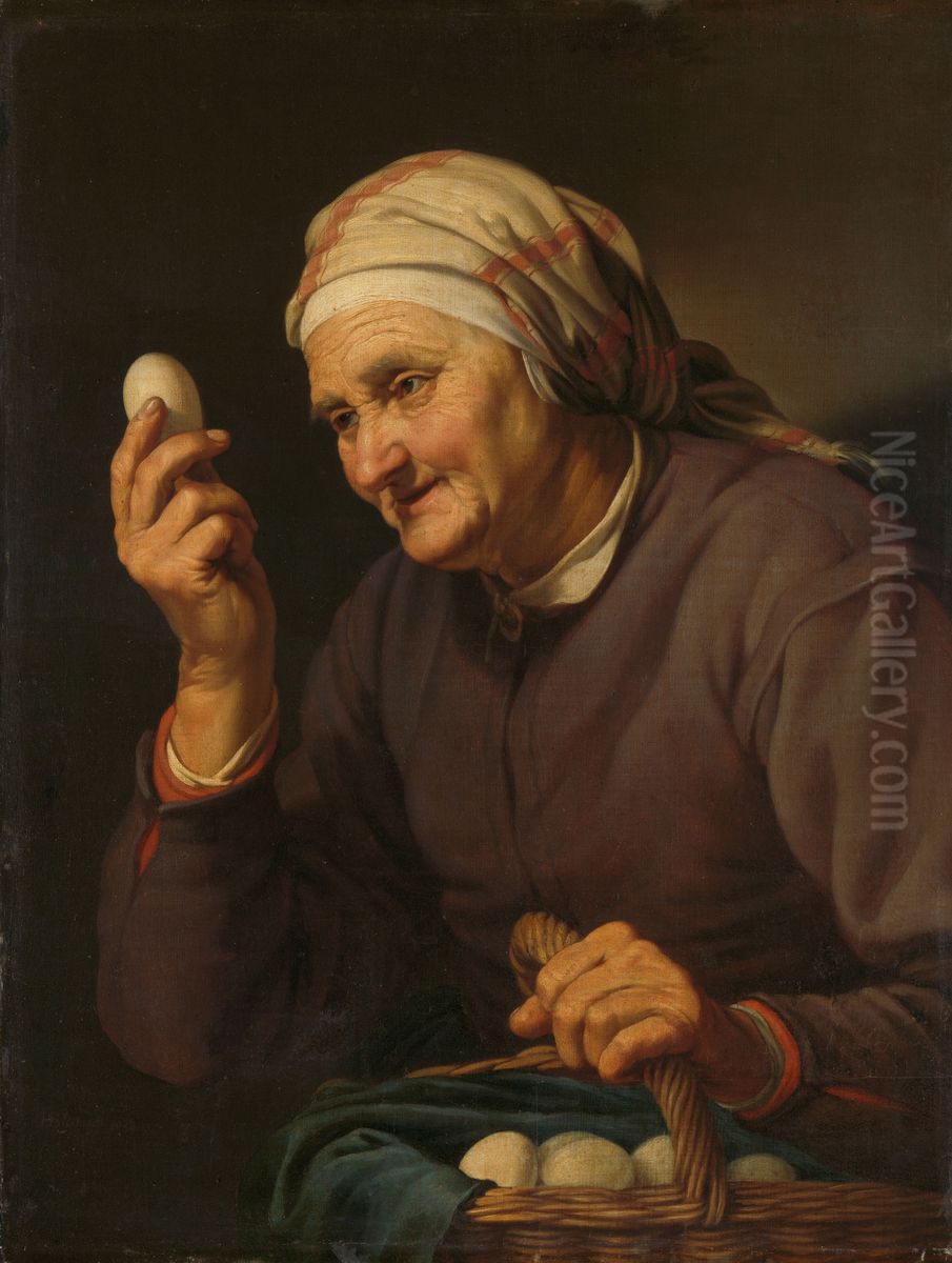 De eierenkoopvrouw Oil Painting by Hendrick Bloemaert