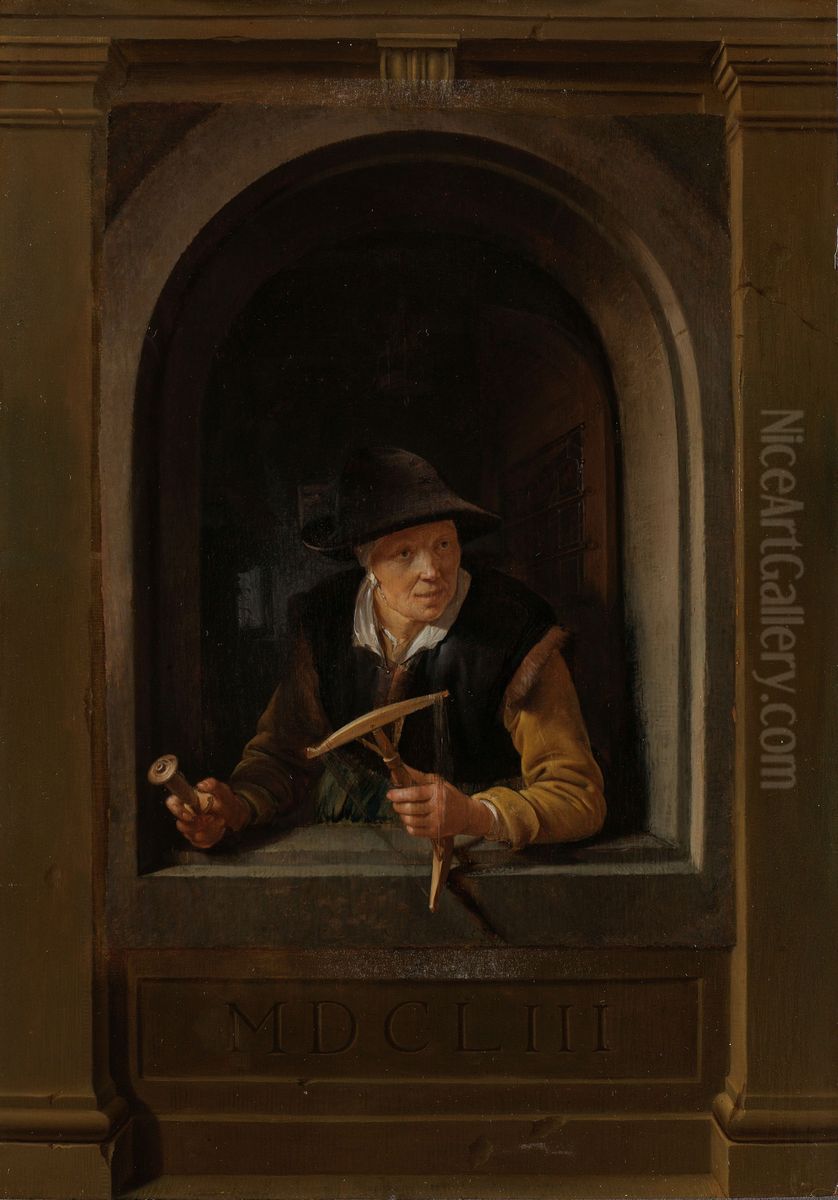 A Fisherman's Wife Oil Painting by Gerrit Dou