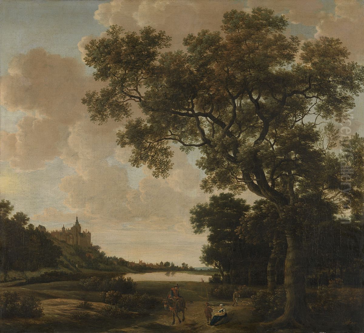 Landschap met de Zwanenburcht te Kleef Oil Painting by Joris van der Haagen or Hagen
