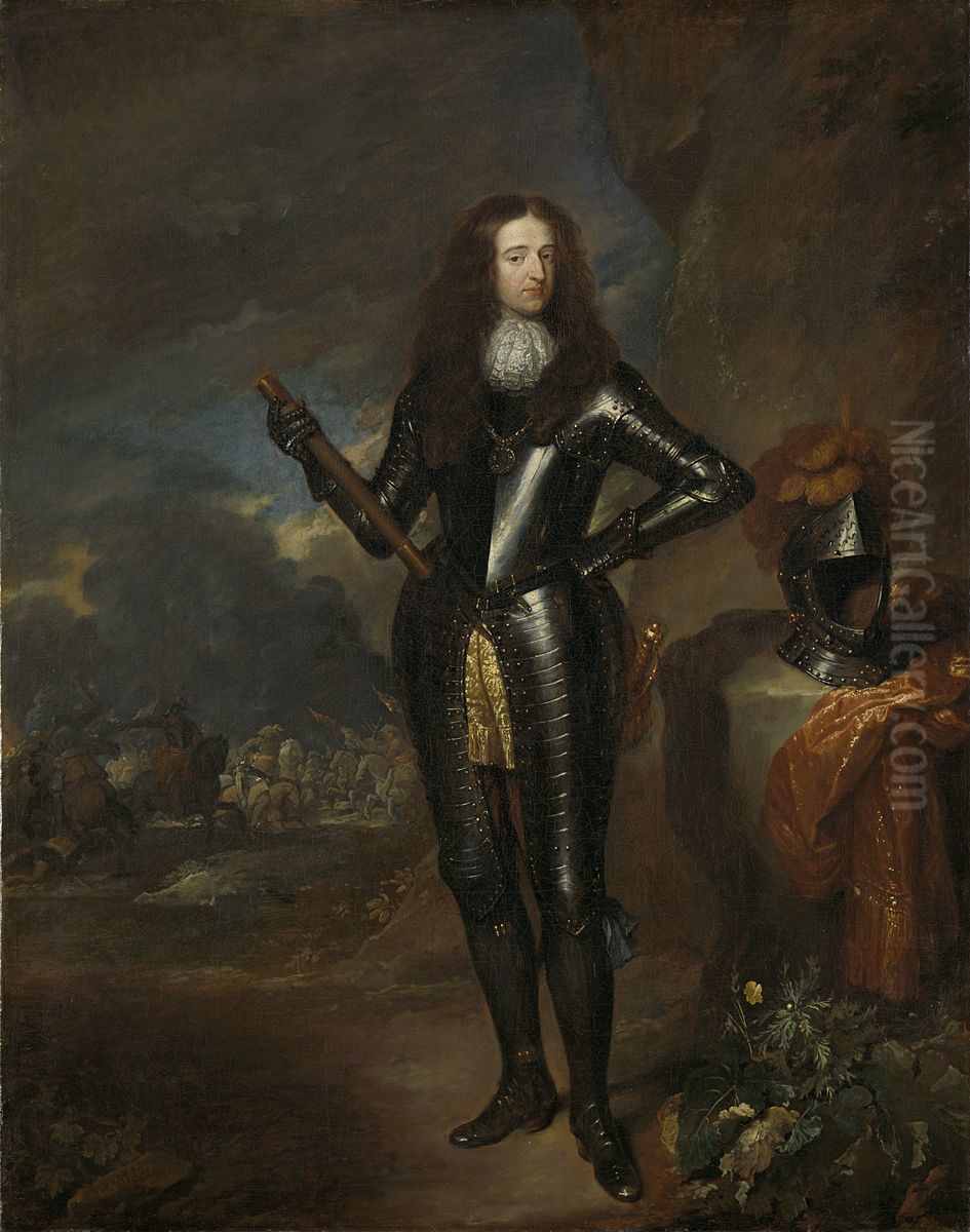 Portret van Willem III, prins van Oranje en sinds 1689 koning van Engeland Oil Painting by Caspar Netscher