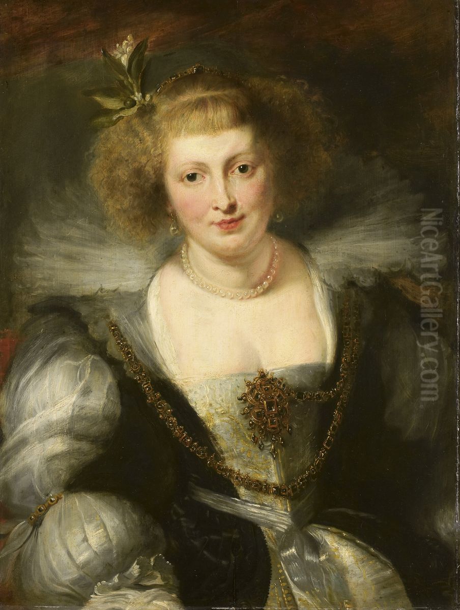 Helena Fourment (1614-73). The artist's second wife Oil Painting by (studio of) Rubens, Peter Paul