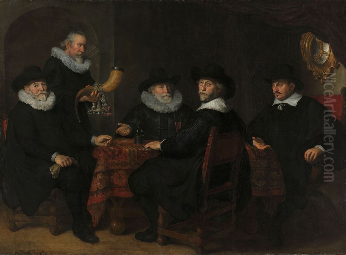 The Governors of theKloveniersdoelen, 1642 Oil Painting by Govert Flinck