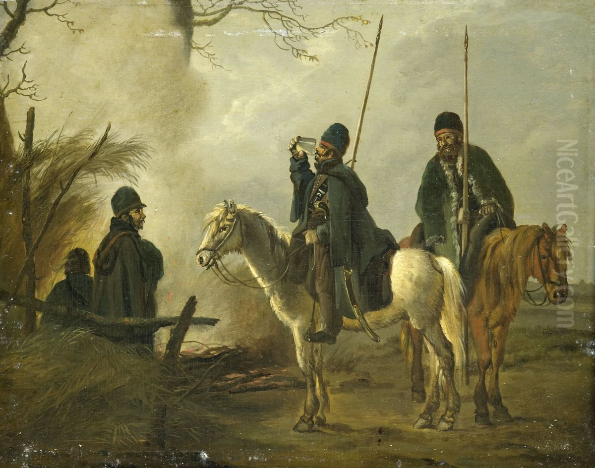 Kozakkenvoorpost in 1813 Oil Painting by Pieter Gerardus Van Os