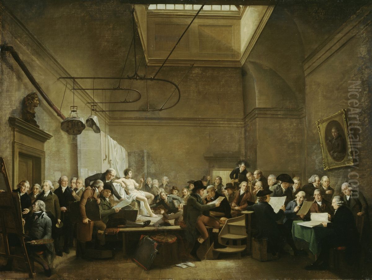 De tekenzaal van de Maatschappij Felix Meritis Oil Painting by Adriaan de Lelie