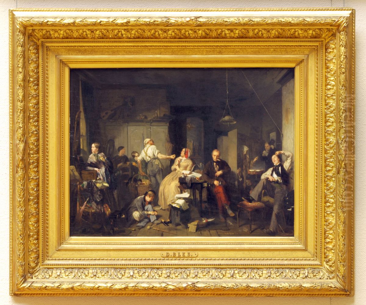 Armoede en weelde (de familie H. Berniks) Oil Painting by David Bles