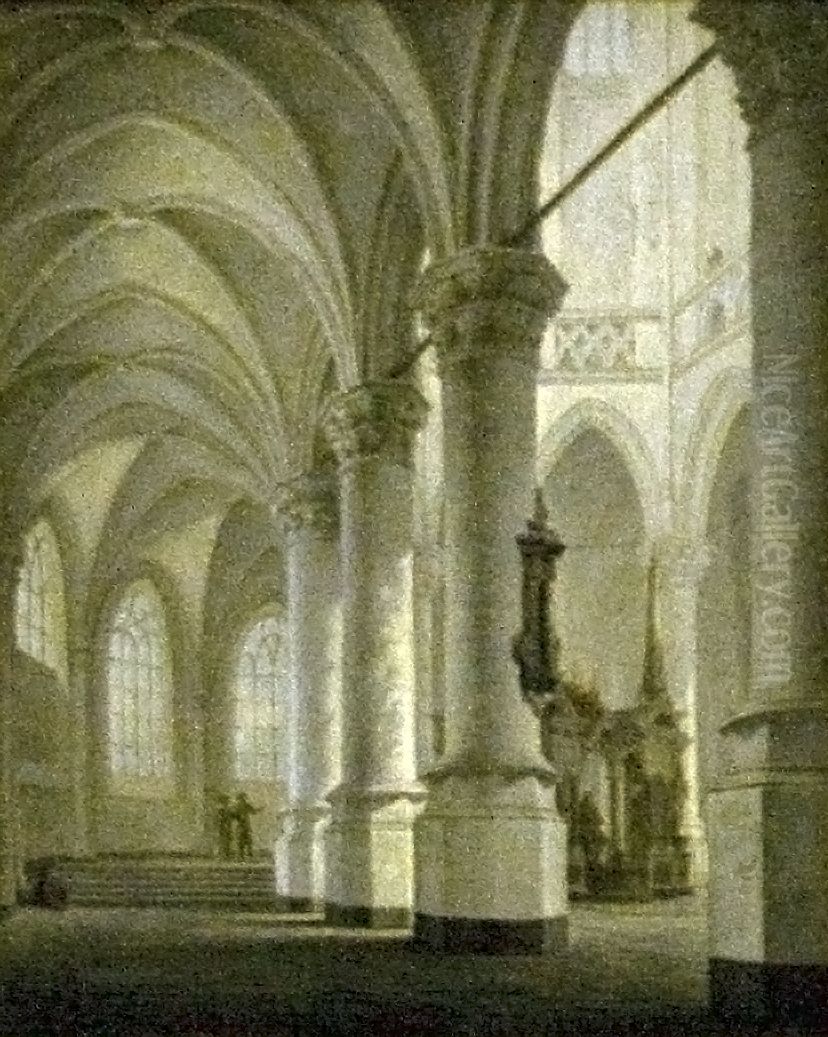 Interieur van de Nieuwe Kerk te Delft Oil Painting by Johannes Jelgerhuis