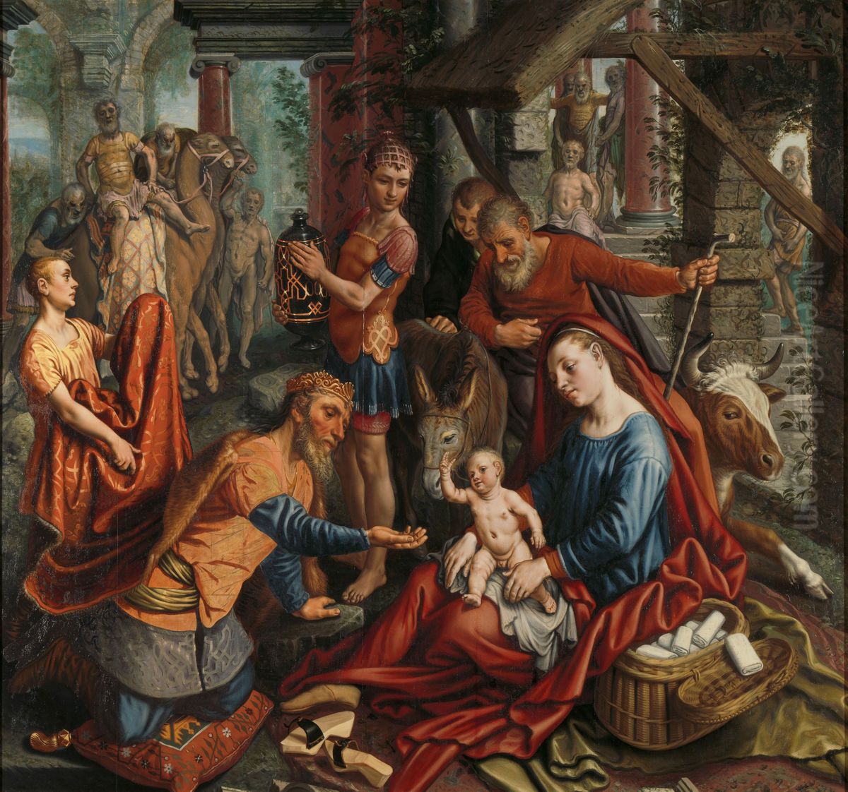 De aanbidding van de koningen Oil Painting by Pieter Aertsen