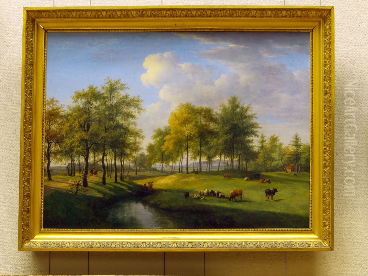 Landscape at Vogelenzang Oil Painting by Gerrit Jan Michaelis