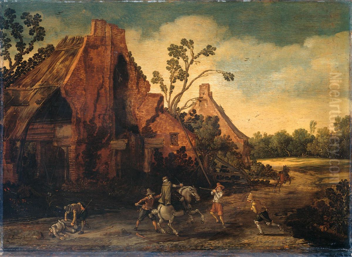 The Robbery Oil Painting by Esaias Van De Velde