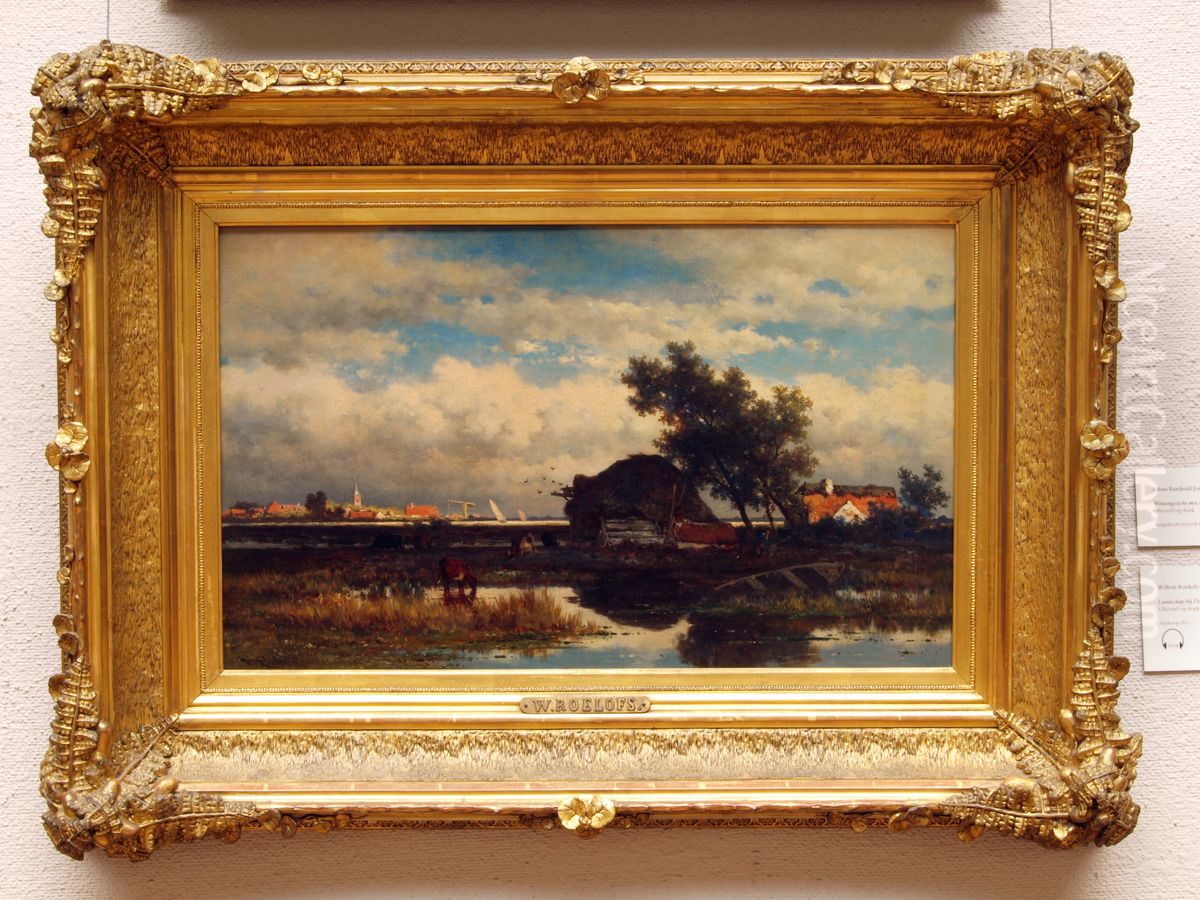 Landschap bij Dordrecht Oil Painting by Willem Roelofs
