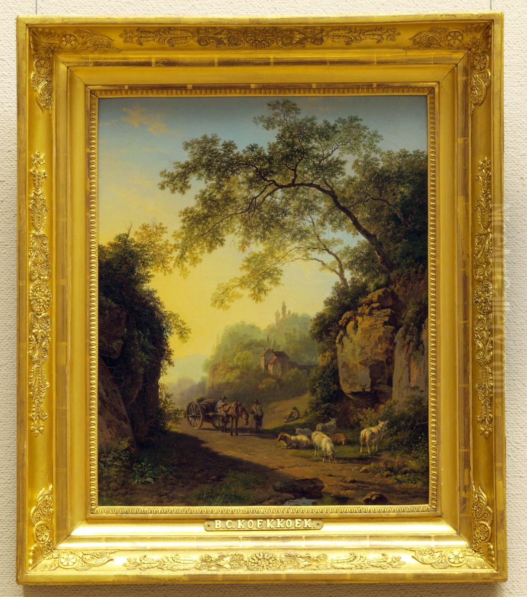 Zomerlandschap Oil Painting by Barend Cornelis Koekkoek