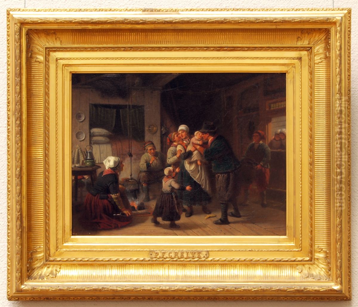Tergugkomst van de haringvangst Oil Painting by Petrus Franciscus Greive