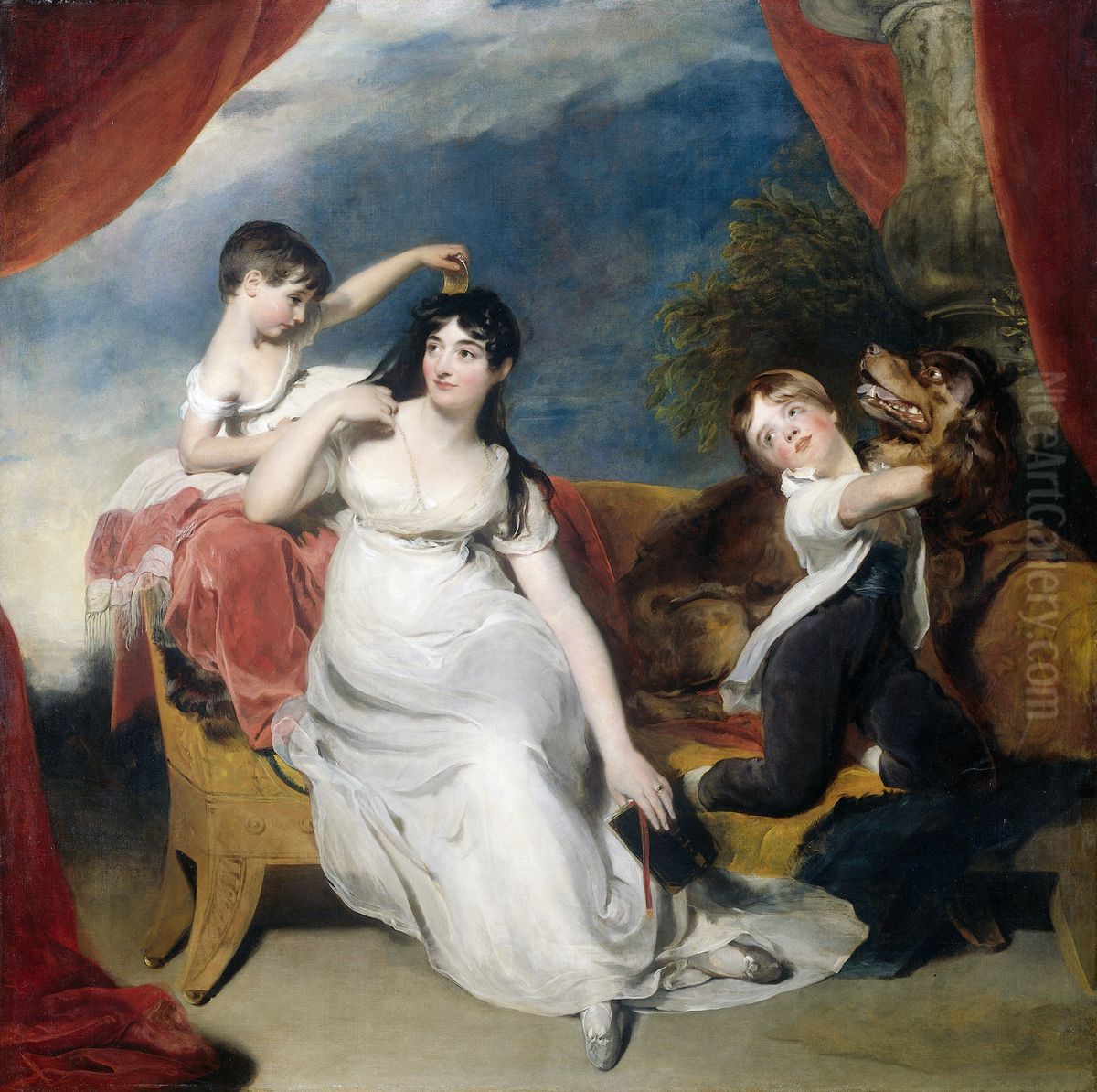 Maria Mathilda Bingham with Two of her Children Oil Painting by Thomas Lawrence