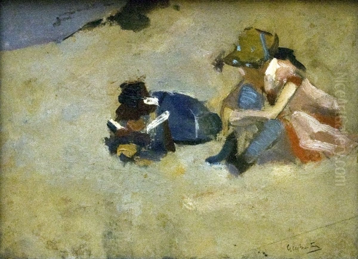 Kinderen in het duin Oil Painting by George Hendrik Breitner