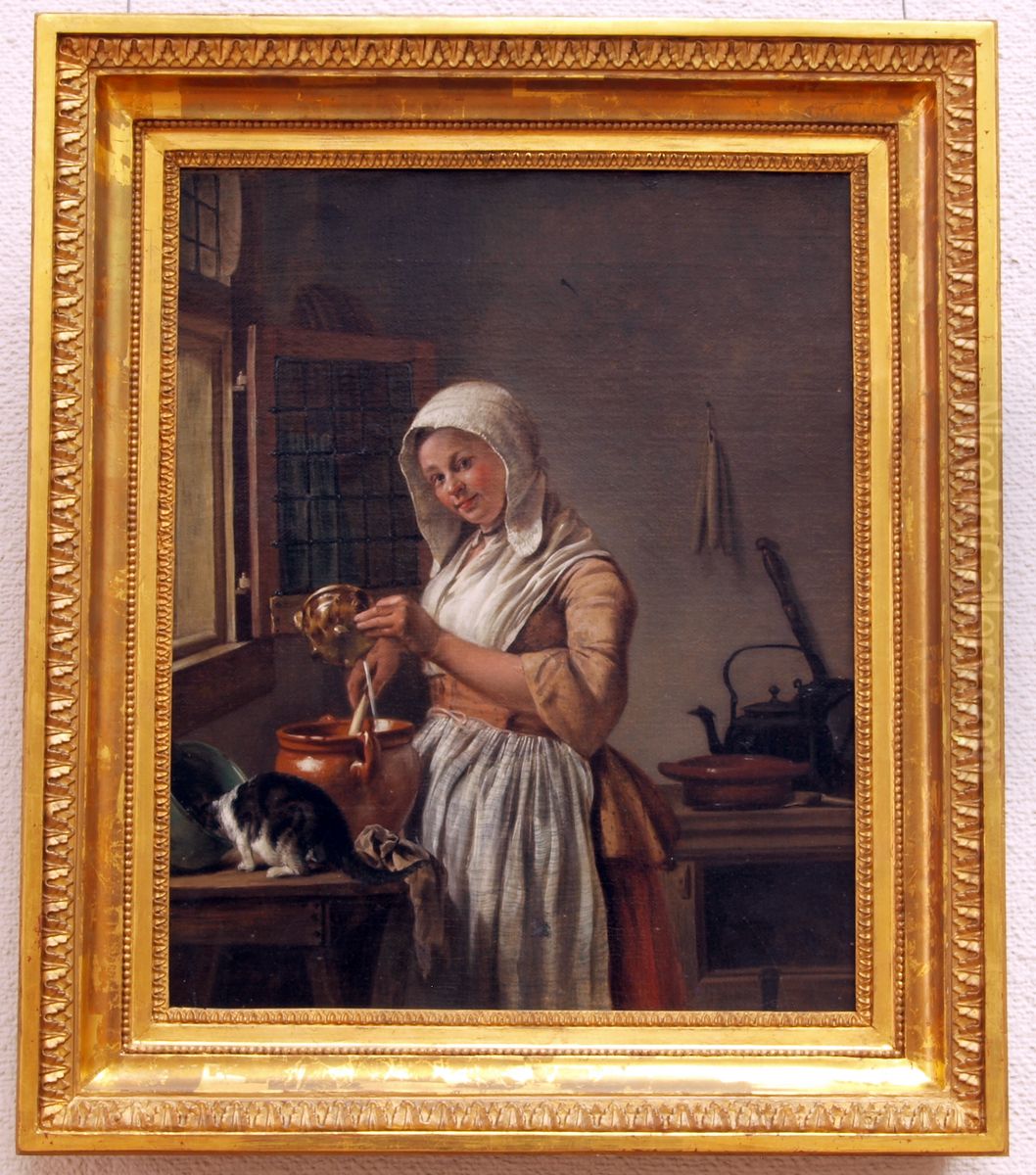 Milkmaid Oil Painting by Wybrand Hendricks