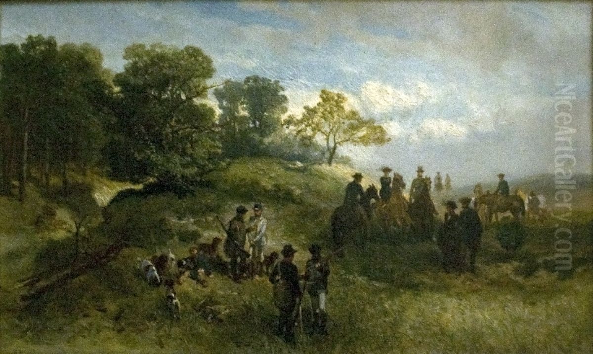 Vadasztarsasag Oil Painting by Charles Rochussen