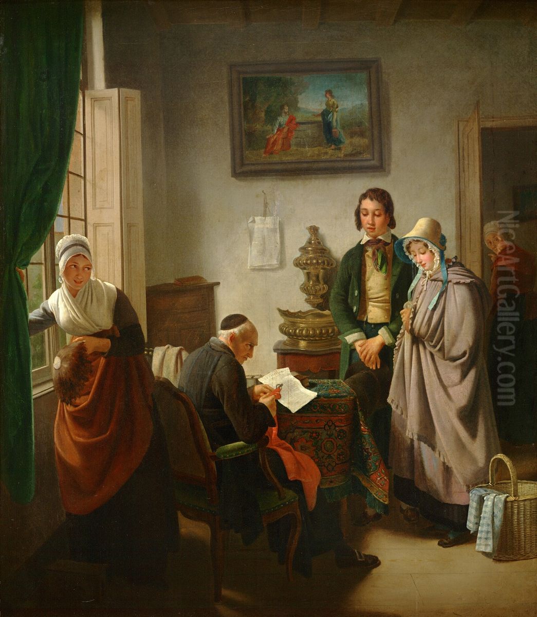 Visit at the pastor's Oil Painting by Jozef Geirnaert