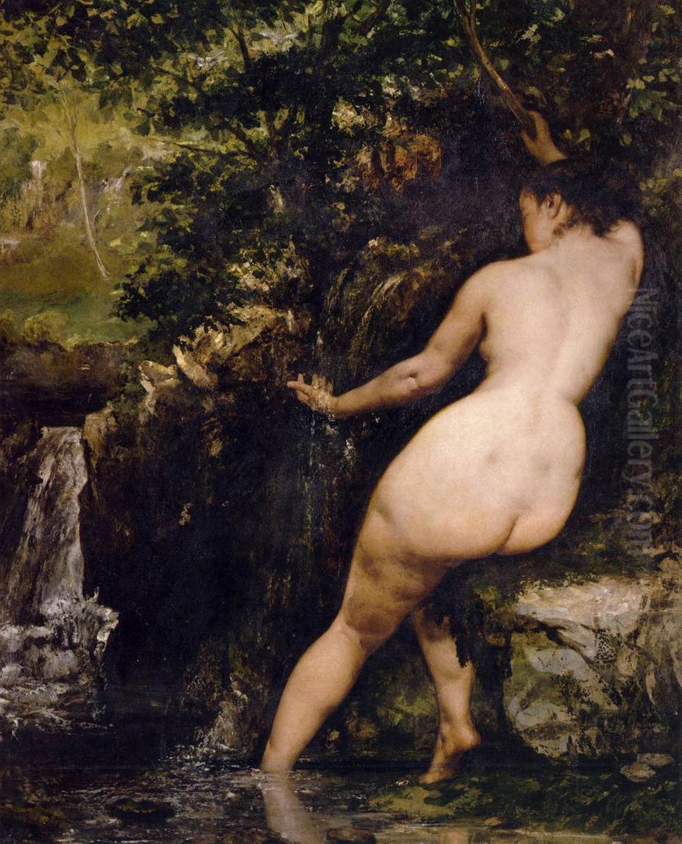 Die Quelle Oil Painting by Gustave Courbet