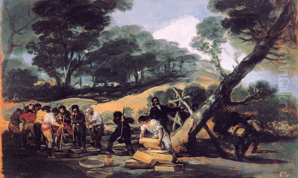 Pulverherstellung in der Sierra de Tardienta Oil Painting by Francisco Goya Fuendetodos