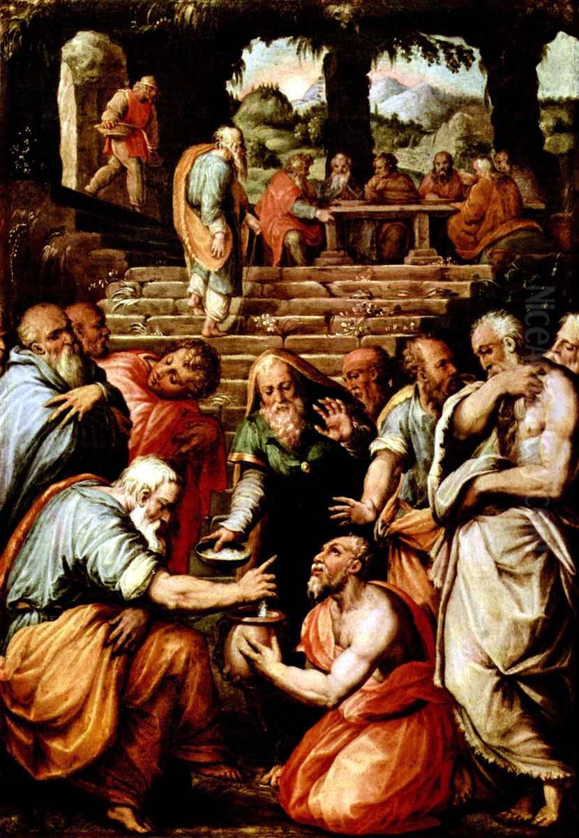 The Prophet Elisha Oil Painting by Giorgio Vasari