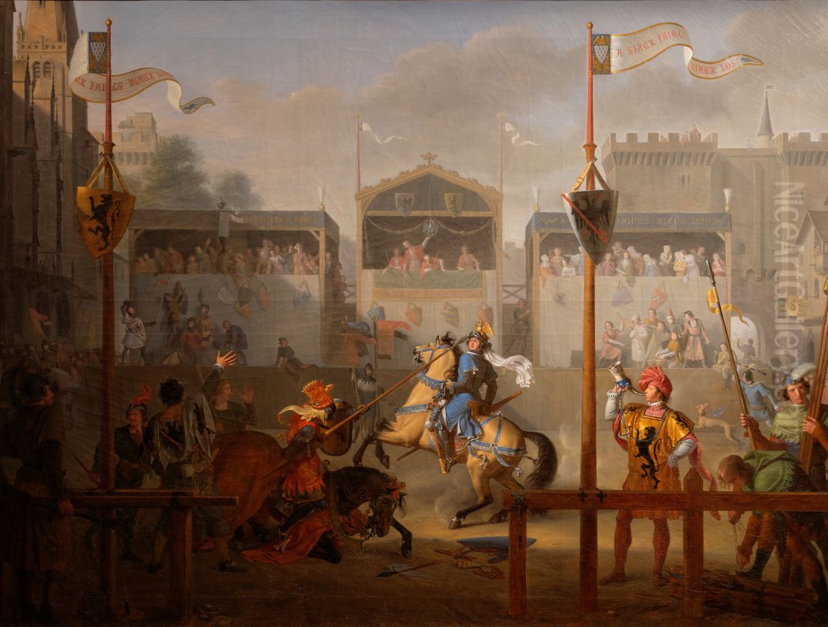 Le Tournoi Oil Painting by Pierre Revoil